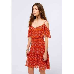 Rebecca Minkoff Lynne Dress Cottagecore Romantic Ruffle Red Floral Sz 8 Revolve